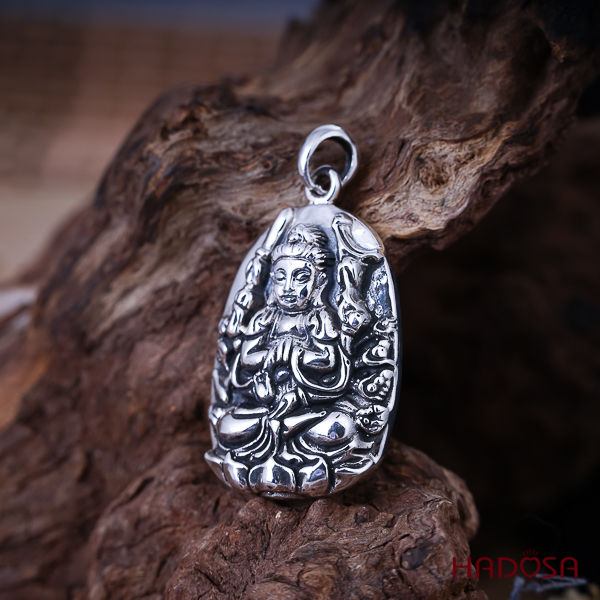 Mặt dây chuyền bạc Thái Phật bản mệnh Thiên Thủ Thiên Nhãn (Tý)