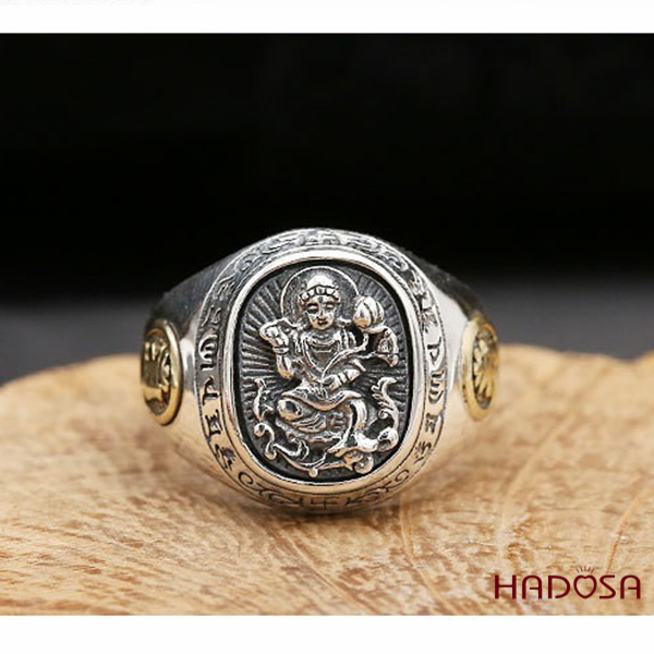 Nhẫn bạc Thái Phật bản mệnh Phổ Hiền (Thìn, Tỵ)