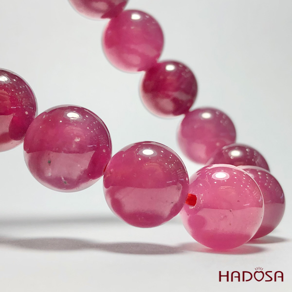 Vòng Ruby Thái hồng đậm trong 13mm