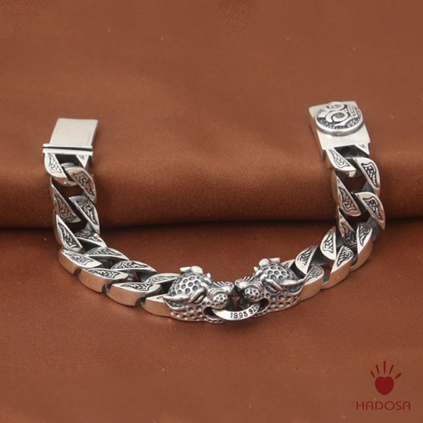 Lắc tay nam bạc Thái 925 đầu Báo