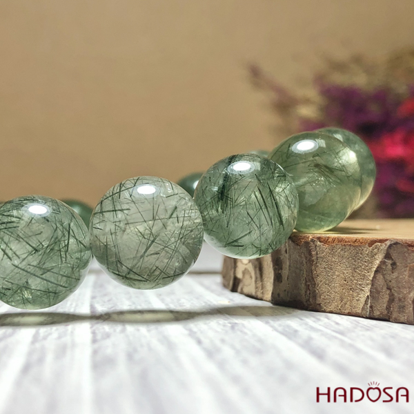 Vòng Đá Thạch Anh Tóc Xanh 13mm 5A