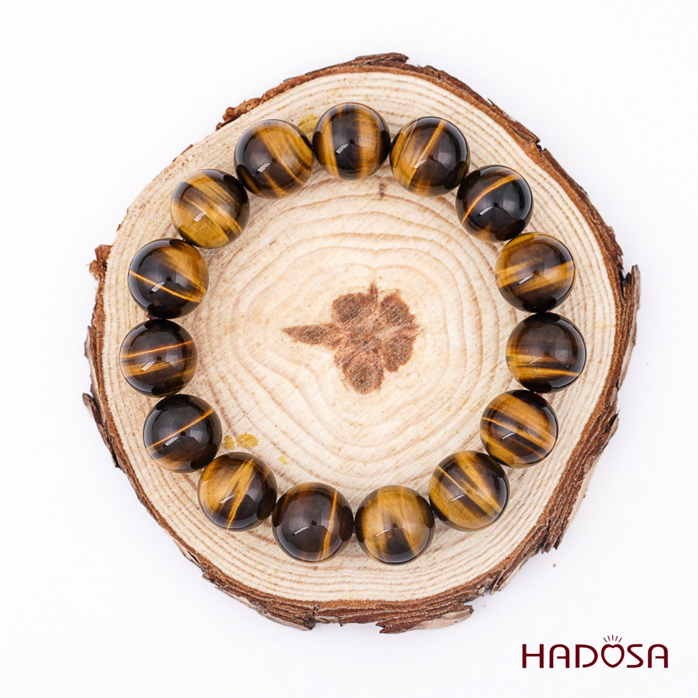 Vòng Mắt Hổ vàng nâu 14mm đặc biệt cao cấp chuẩn 6A