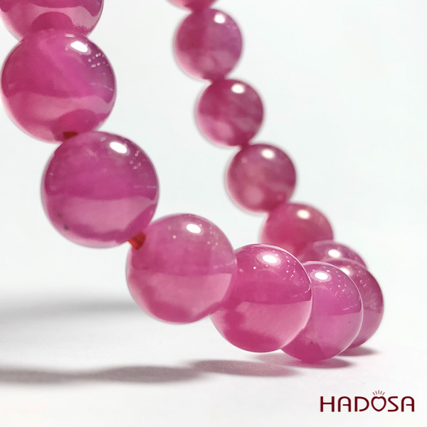 Vòng Ruby Thái hồng tươi trong 10mm