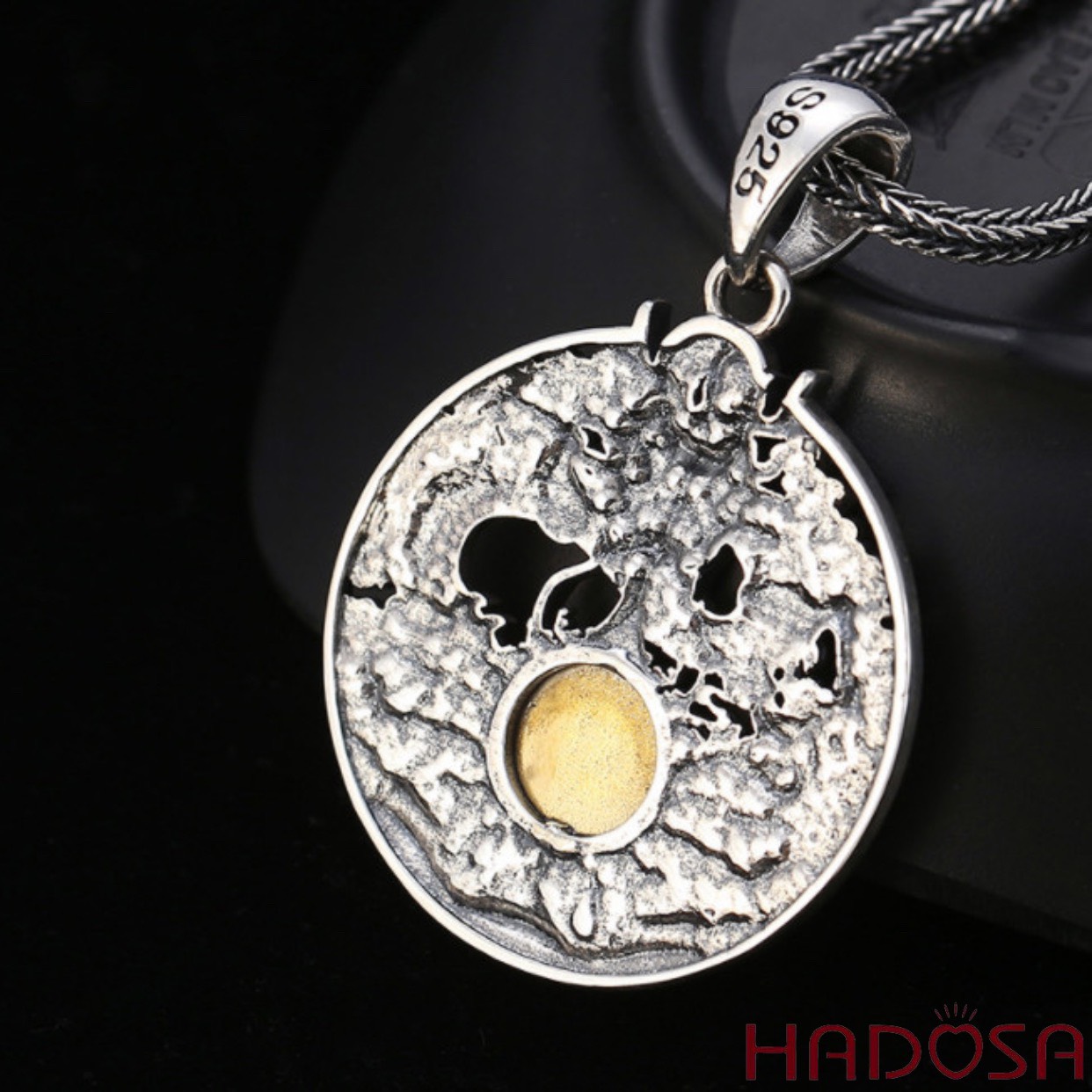 Mặt dây chuyền bạc nam phong thủy 43*37mm