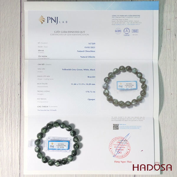 Vòng tay đá Mắt Rồng xanh 11mm 5A