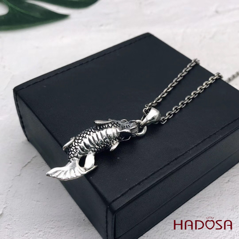 Mặt dây chuyền bạc Thái Cá chép hóa Rồng 925
