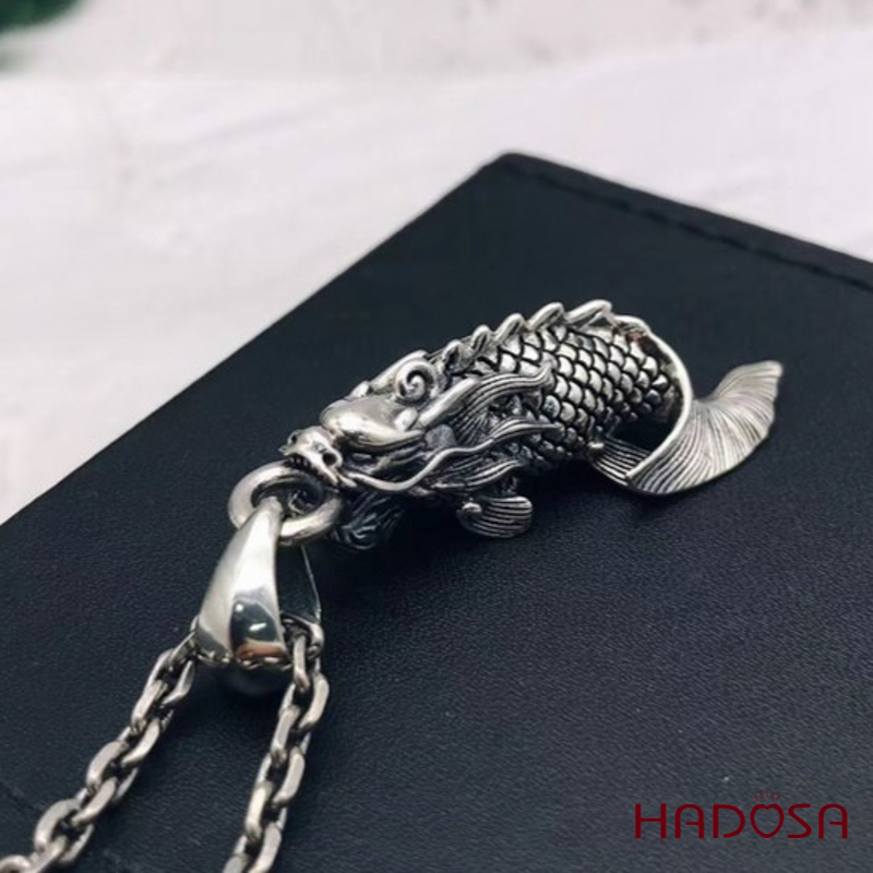 Mặt dây chuyền bạc Thái Cá chép hóa Rồng 925