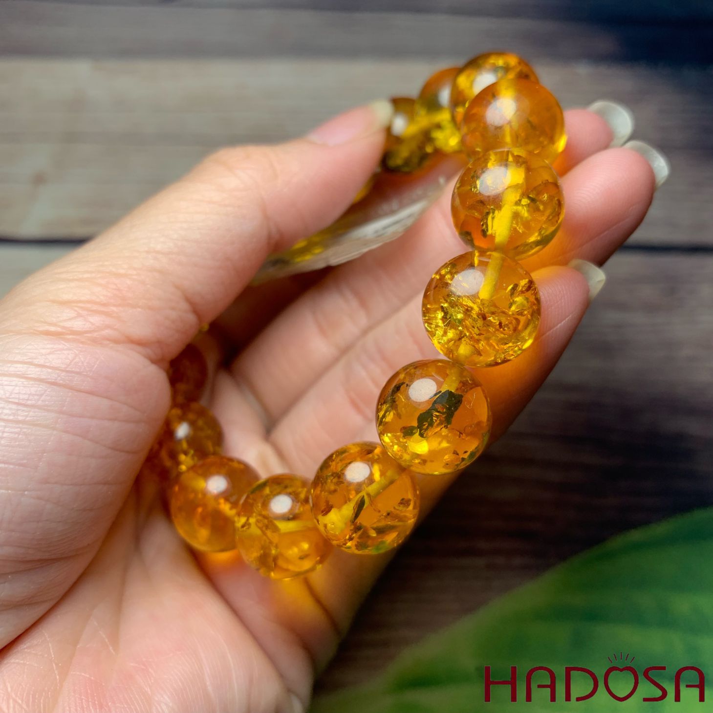 Vòng Hổ Phách Baltic cognac vàng mật ong 12mm cao cấp