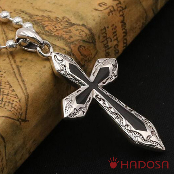 Mặt dây chuyền bạc Thái Thánh Giá 40x25mm