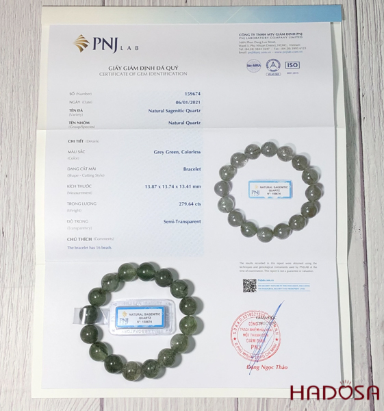 Vòng Đá Thạch Anh Tóc Xanh 13mm 5A