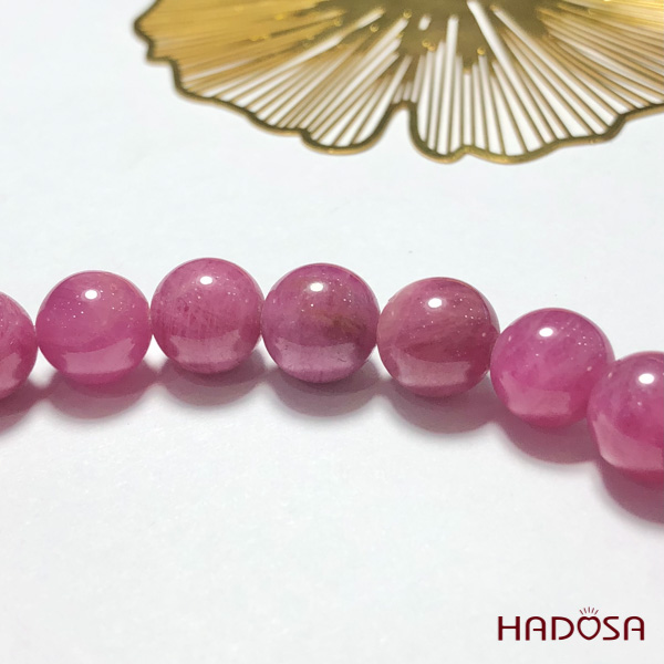 Vòng Ruby hồng tươi đẹp 09mm cao cấp