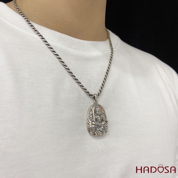 Mặt dây chuyền bạc Thai Phật bản mệnh Văn Thù (Mão)