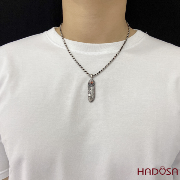 Mặt dây chuyền chiếc lá bạc Thái cao cấp