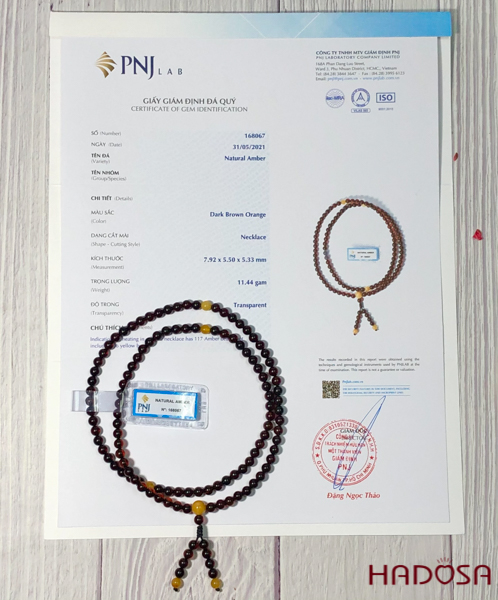 Chuỗi hổ phách 108 hạt baltic huyết đỏ 6mm cao cấp