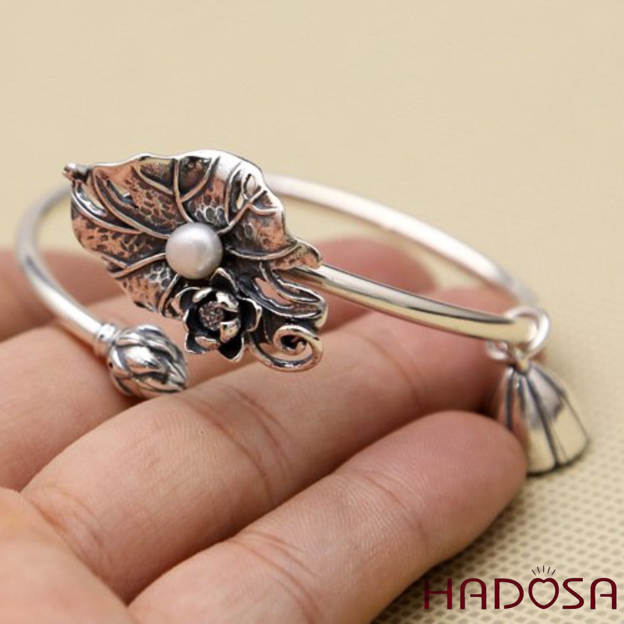 Vòng kiềng bạc lá sen bạc Thái