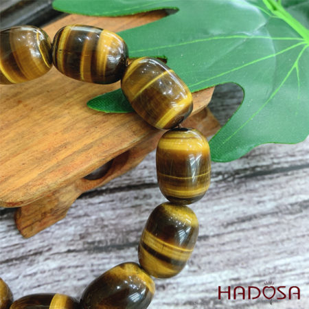 Vòng đá mắt Hổ vàng nâu lu thống 13x18mm 5A