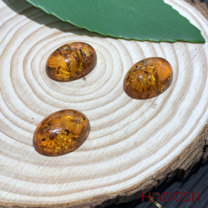 Mặt Hổ Phách Baltic oval 18*25mm