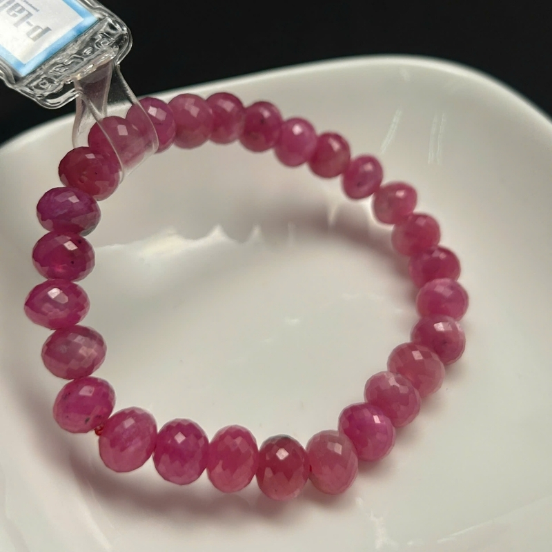 Vòng chuỗi Ruby Thái cắt giác 8.5x7mm cao cấp