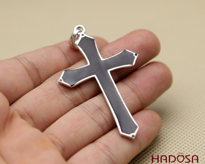 Mặt dây chuyền thánh giá bạc Thái 66x38mm