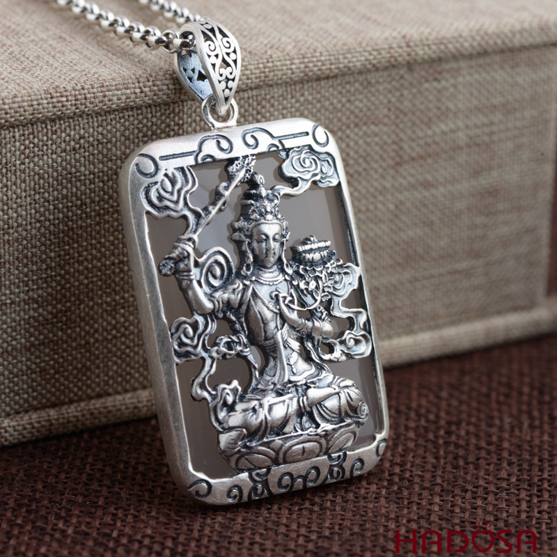 Mặt dây chuyền bạc Thái Phật bản mệnh 12 con giáp