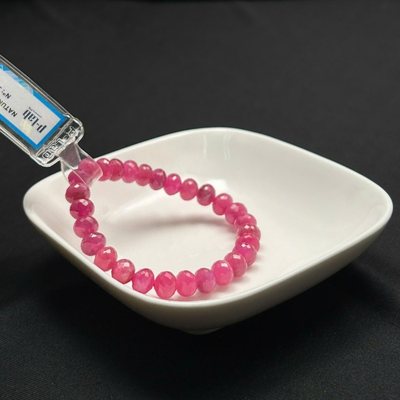 Vòng chuỗi Ruby Thái cắt giác 6x8mm cao cấp