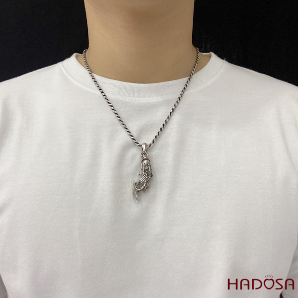 Mặt dây chuyền bạc Thái Cá chép hóa Rồng 925