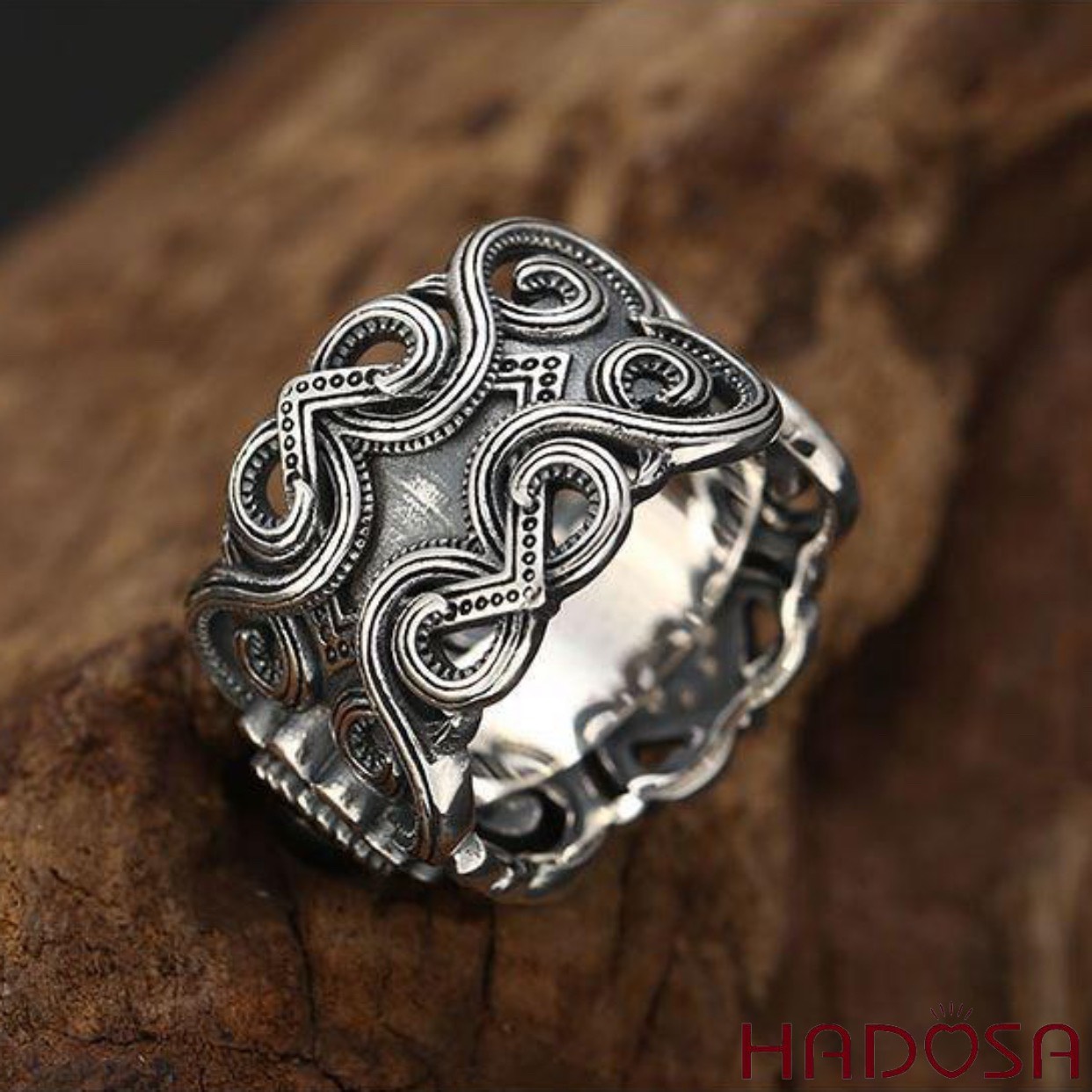 Nhẫn Bạc Thái 925 đính đá đen