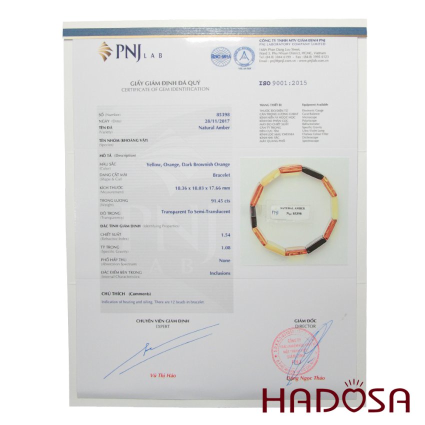 Vòng Hổ Phách Baltic hỗn hợp bản 18x18mm