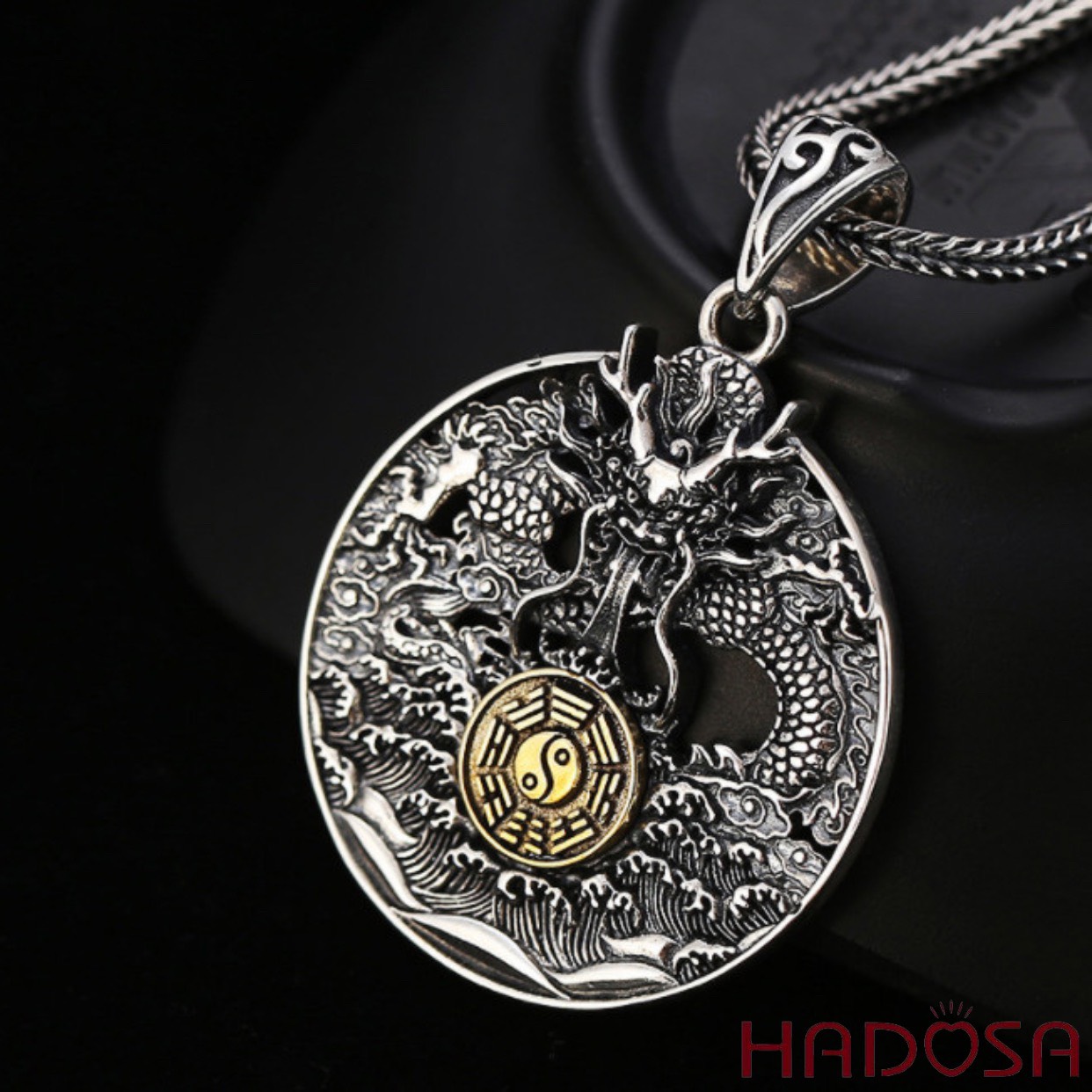 Mặt dây chuyền bạc nam phong thủy 43*37mm