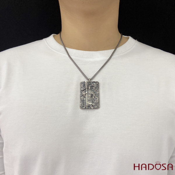 Mặt dây chuyền nam bạc Quan Công Vân Trường