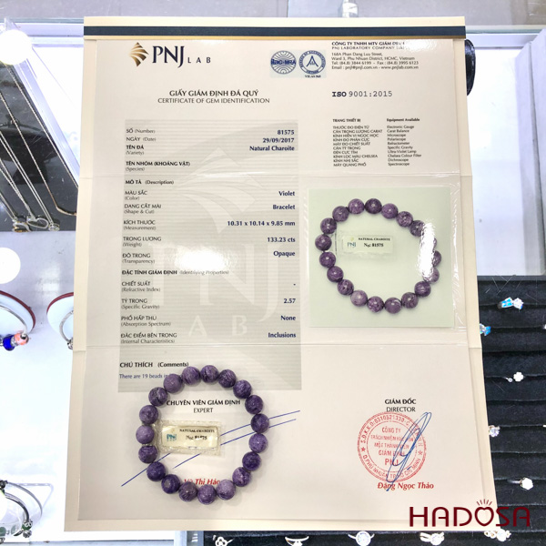 Vòng đá Mắt Rồng Charoite 10mm cao cấp chuẩn 5A