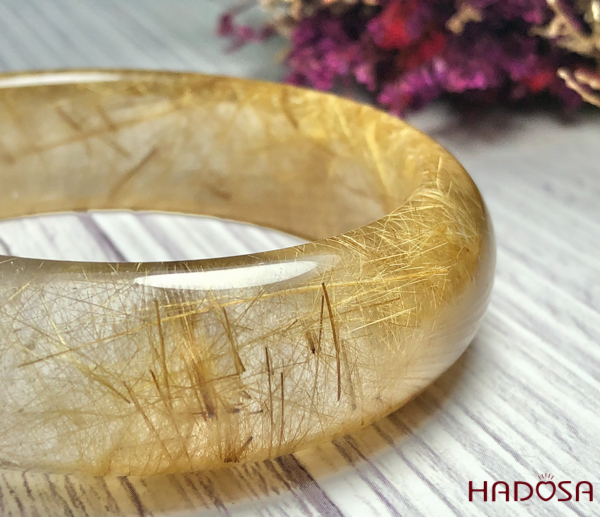 Vòng liền thạch anh tóc vàng 56x20mm đặc biệt cao cấp chuẩn 6A