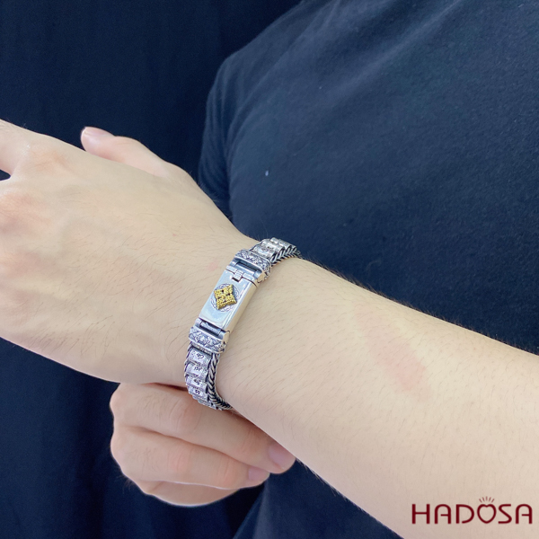 Lắc tay bạc nam đẹp chuỳ Kim Cang