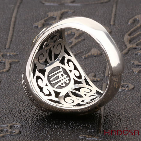 Nhẫn bạc Thái Phật bản mệnh Hư Không Tạng (Sửu, Dần)
