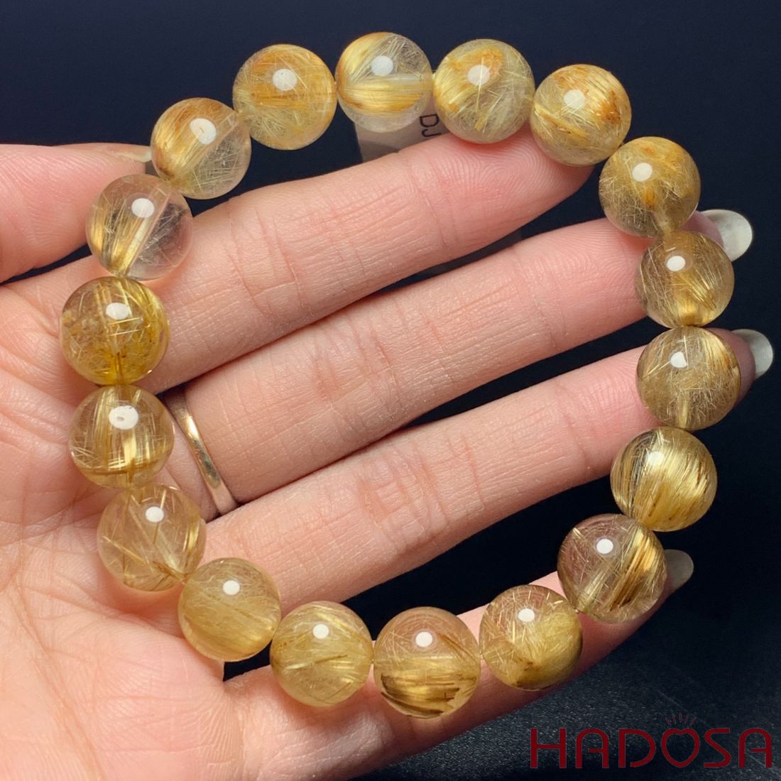 Vòng Thạch Anh tóc vàng 11mm chuẩn 6A-