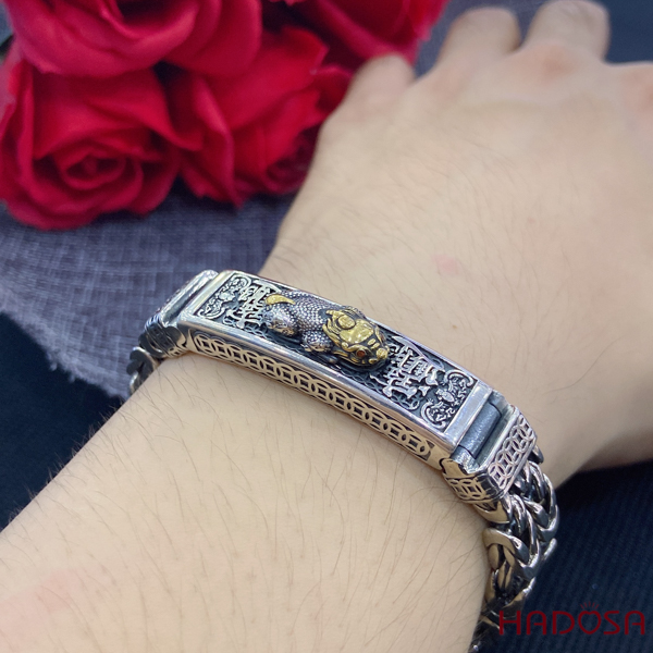 Vòng bạc tay nam Tỳ Hưu Tài Lộc