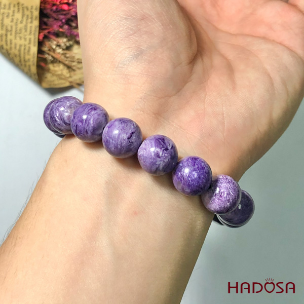 Vòng đá mắt rồng Charoite 12mm cao cấp chuẩn 5A