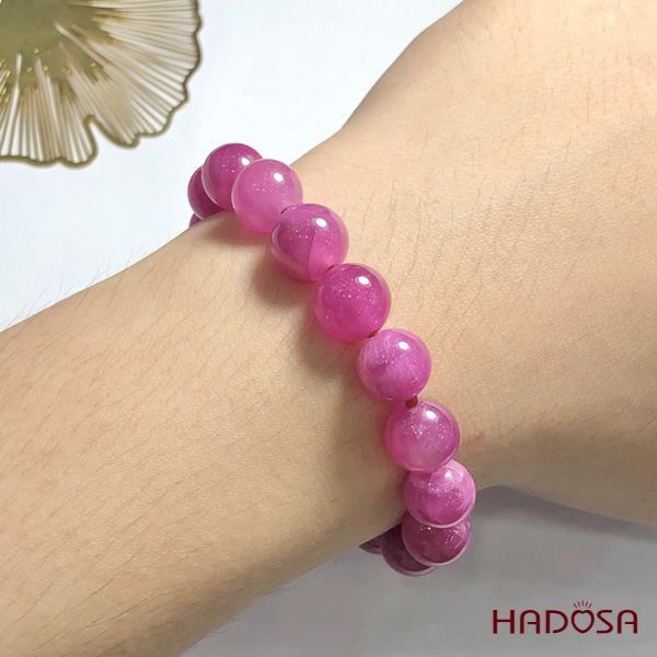 Vòng Ruby Thái hồng tươi trong 10mm