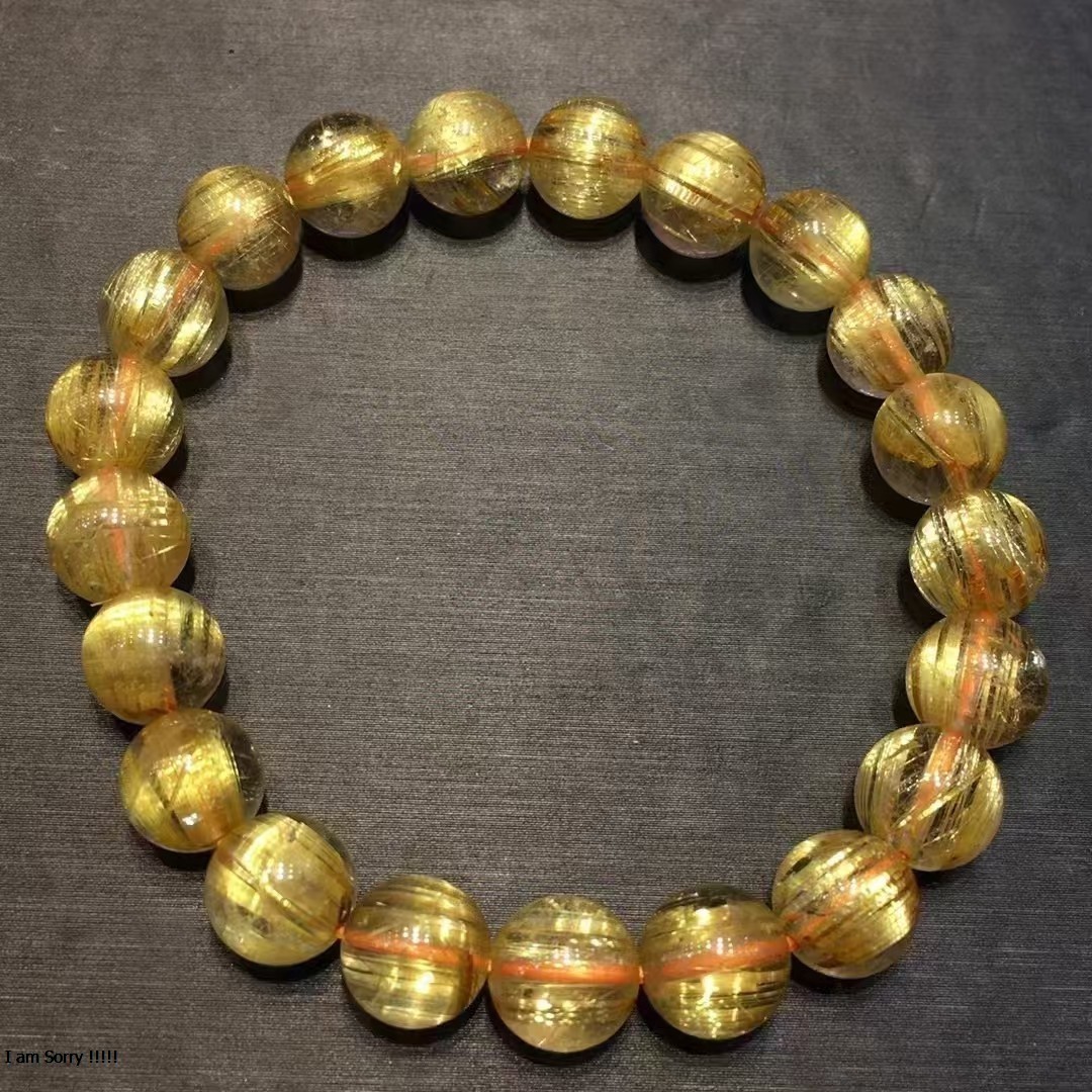 Vòng thạch anh tóc vàng Vip 9mm cao cấp chuẩn 8A