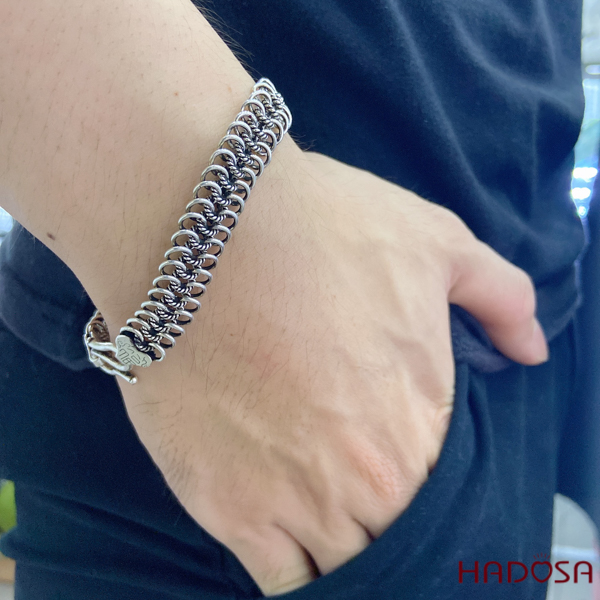 Lắc tay bạc nam mắt xích