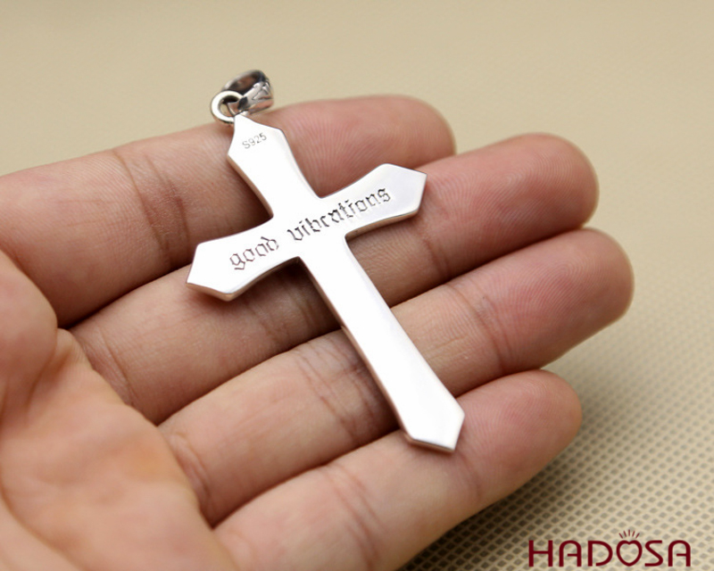 Mặt dây chuyền thánh giá bạc Thái 66x38mm