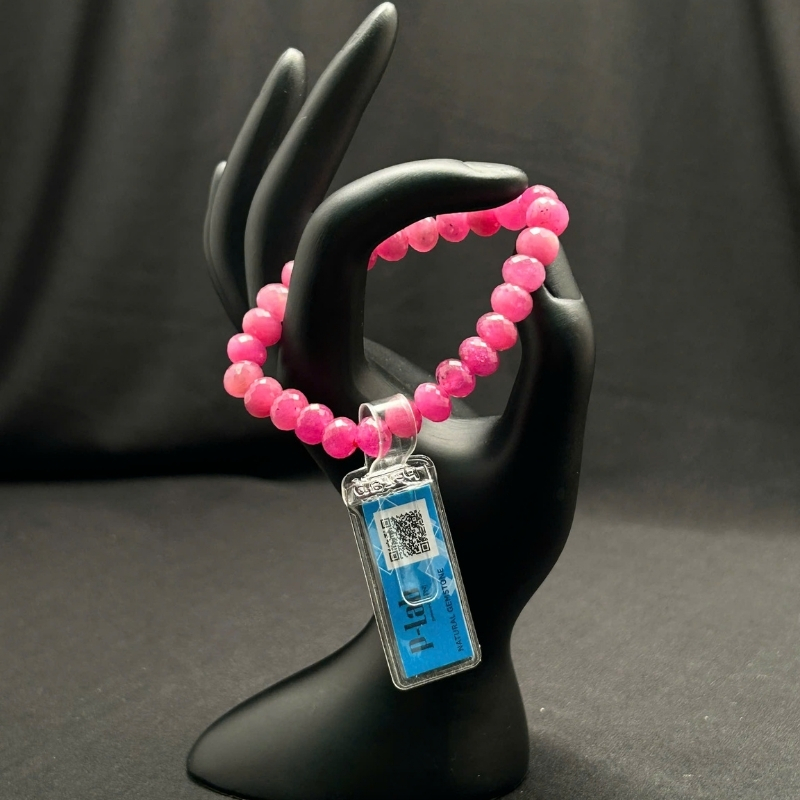 Vòng chuỗi Ruby Thái cắt giác 8.5x7mm cao cấp