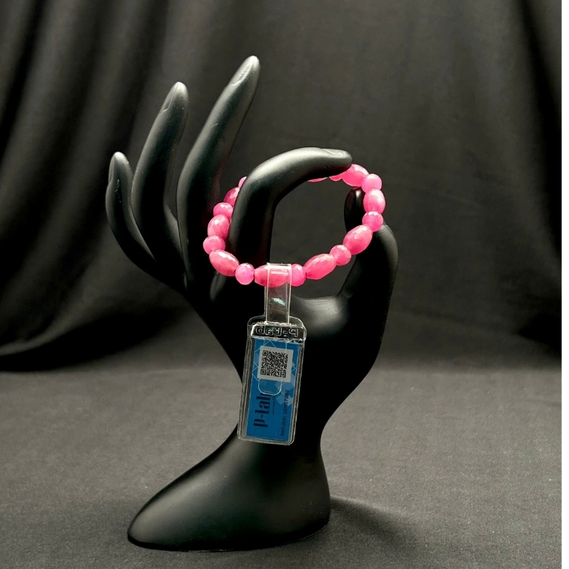 Vòng chuỗi Ruby Thái cắt giác hạt lu thống 7.5x10mm