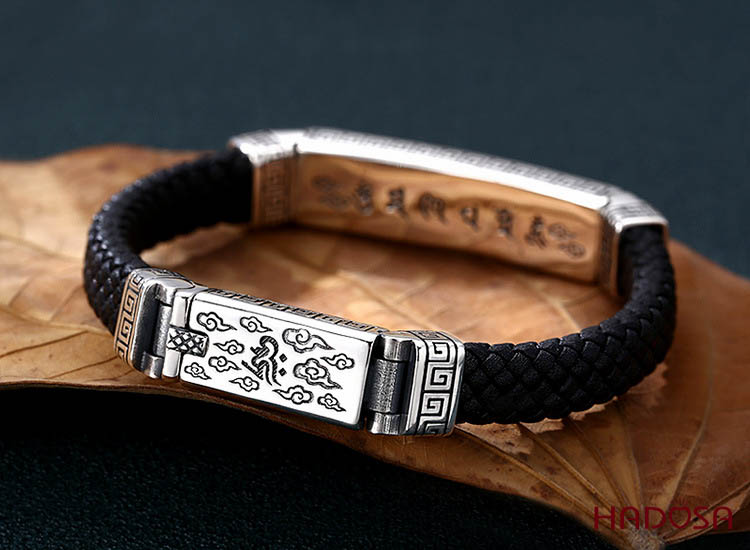 Vòng tay da bạc Thái