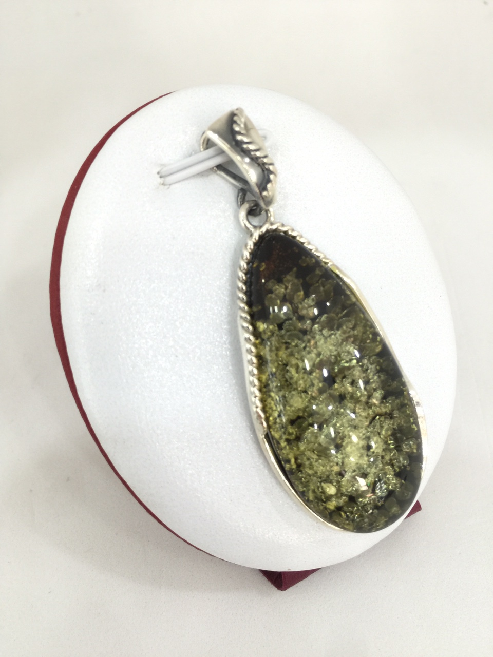 Mặt dây chuyền Hổ Phách Baltic bạc Thái 925