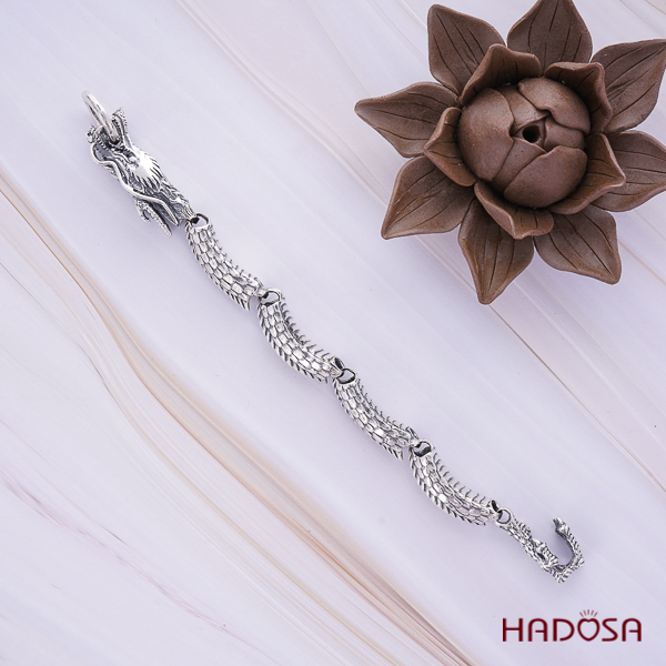 Lắc tay Rồng bạc Thái cho nam