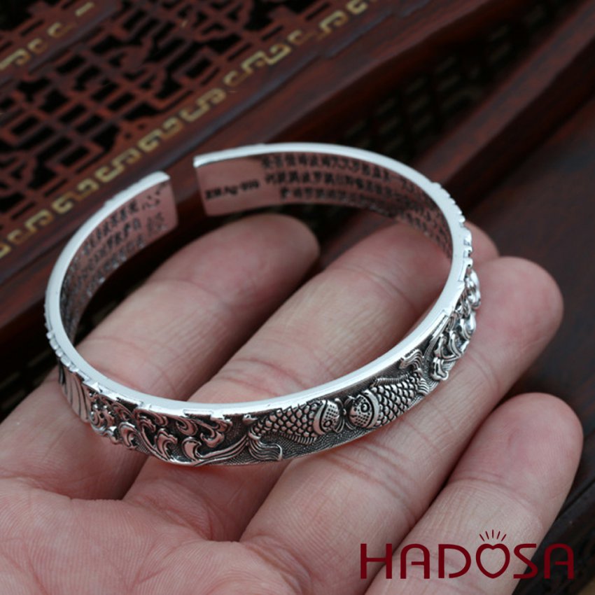 Vòng kiềng bạc Thái bản 10mm