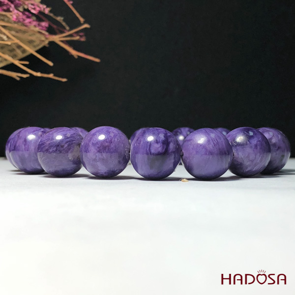 Vòng tay đá Mắt Rồng Charoite 14mm chuẩn 5A