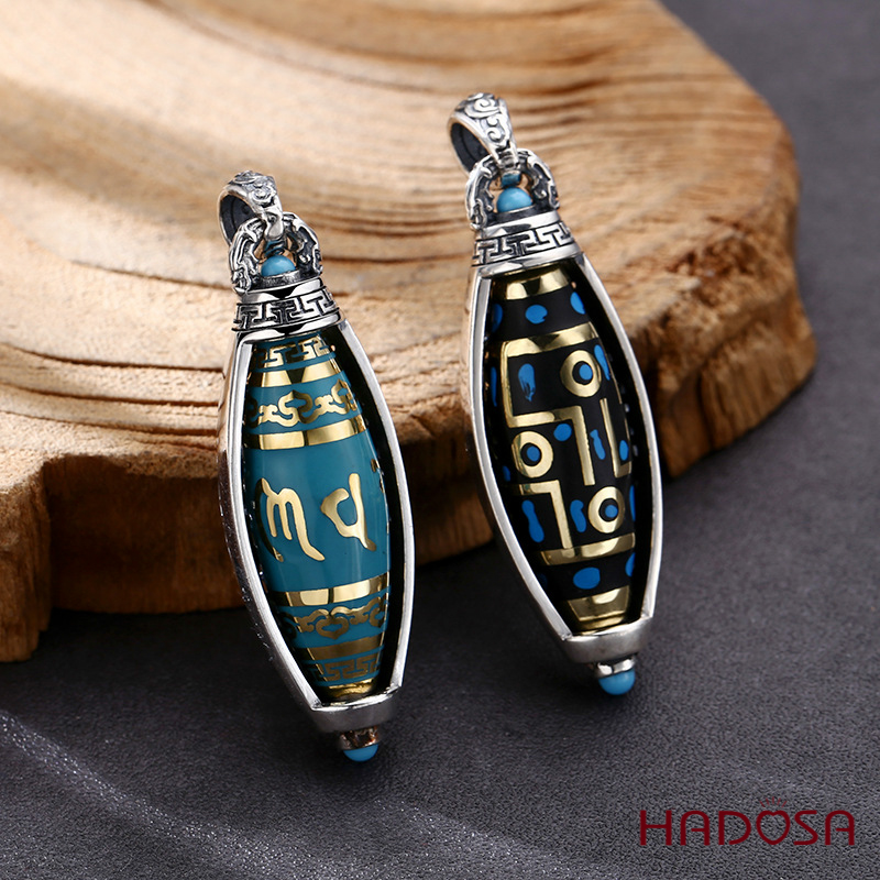 Mặt dây chuyền Trụ Dzi xoay 45*15mm