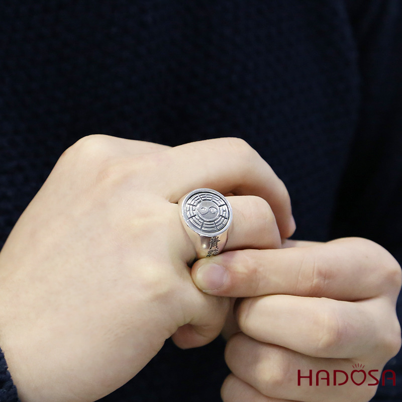 Nhẫn bạc Thái nam Bát Quái Âm Dương